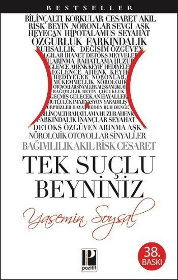 Tek Suçlu Beyniniz Yasemin Soysal Türkçe kitap kapağı