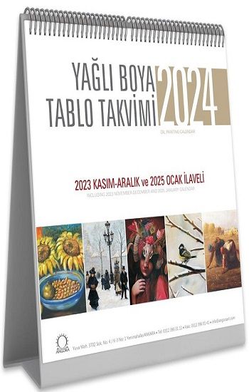 Yağlı Boya Tablo Takvimi 2024 Masa Takvimi - Angora Kitapları Kitap