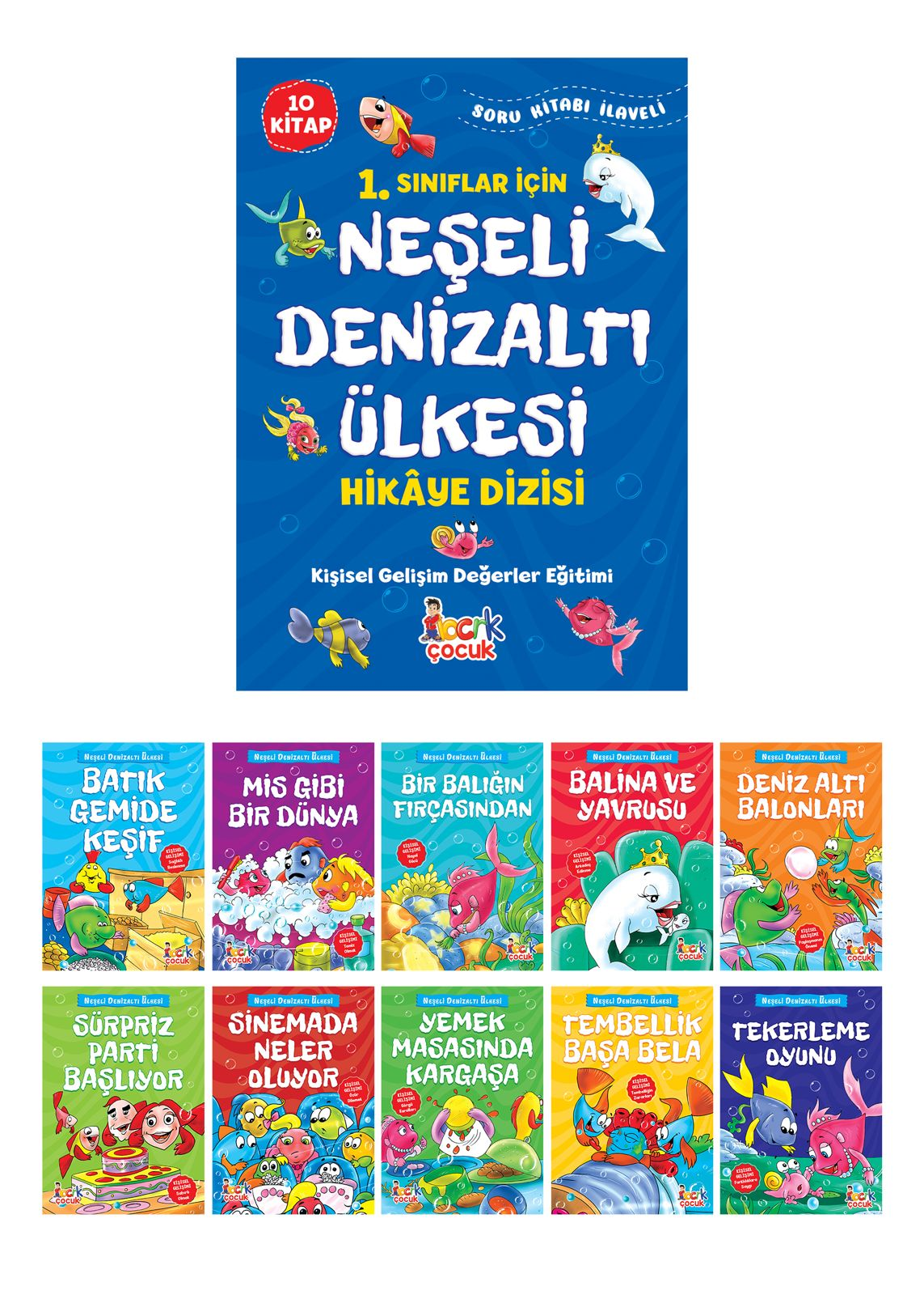 Neşeli Denizaltı Ülkesi (10 Kitap) - Bıcırık Yayınları Kitap