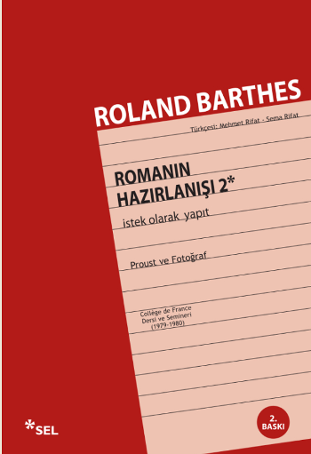 Romanın Hazırlanışı 2 İstek Olarak Yapıt Roland Barthes Türkçe kitap kapağı