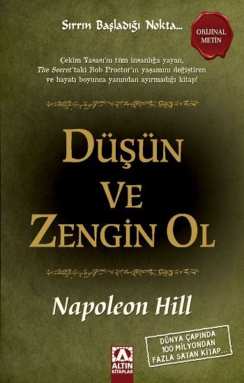 Düşün ve Zengin Ol - Napoleon Hill, Halkla İlişkiler İnsan Kaynakları Türkçe kitap kapağı
