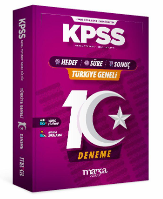 KPSS 2026 Türkiye Geneli 10 Deneme Kolaydan Zora Hedef-Süre-Sonuç - Marka Yayınları Kitap
