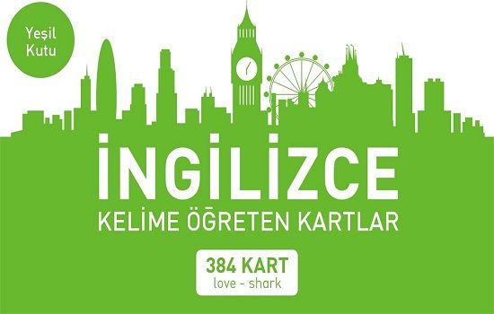 İngilizce Kelime Öğreten Kartlar Yeşil Kutu (love-shark) - Mavi Kelebek Yayınları Kitap