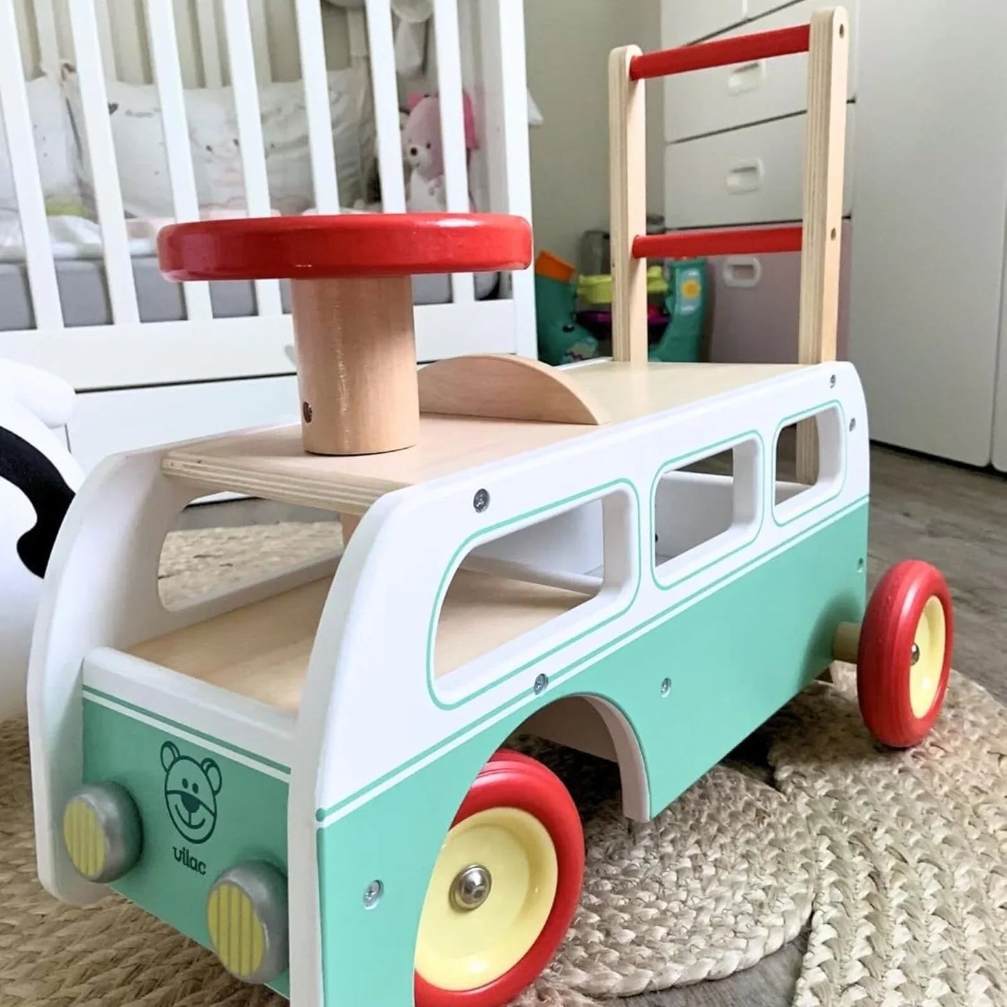Vilac 2 - in - 1 Retro Wooden Camper Van - mezetto ebebek ebebek