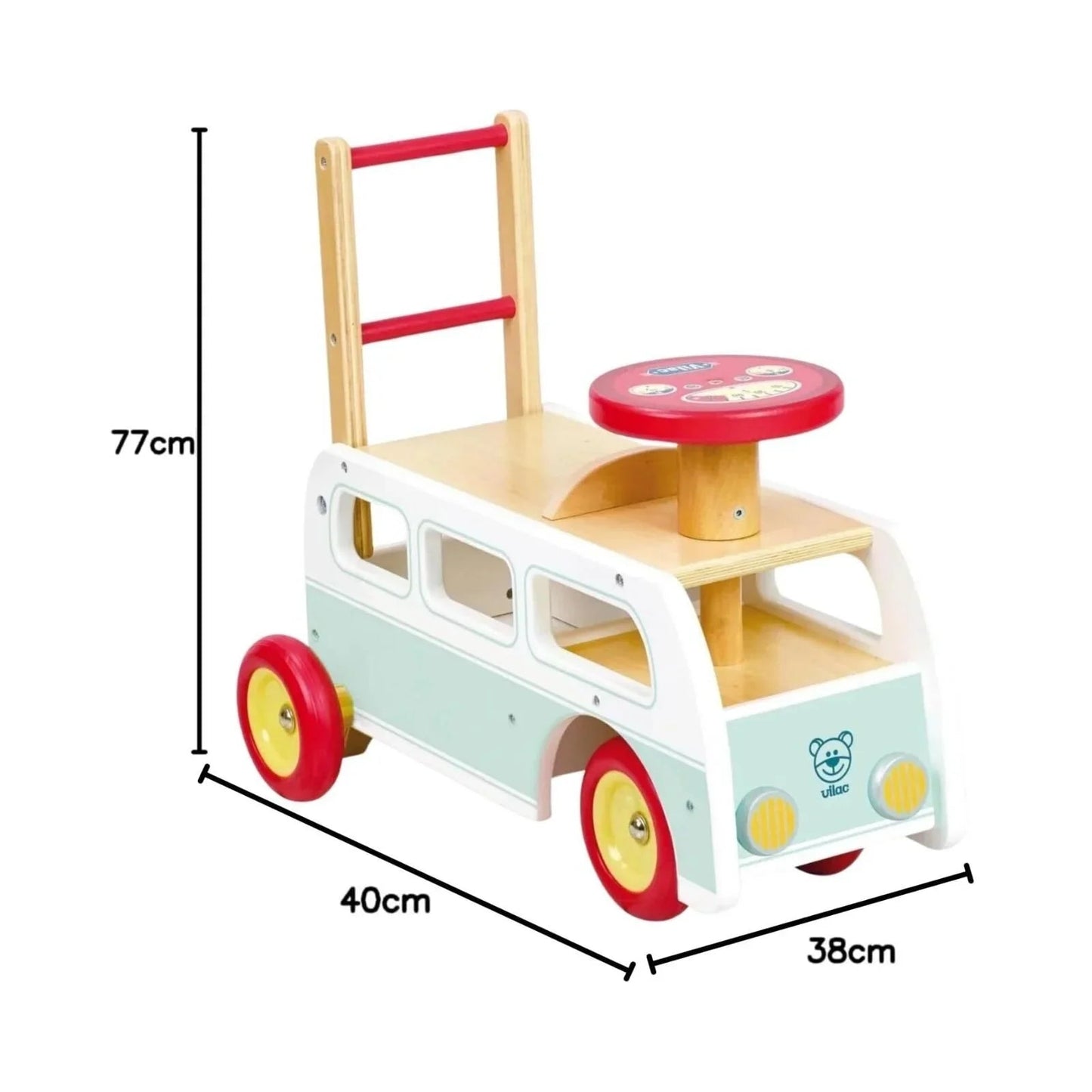 Vilac 2 - in - 1 Retro Wooden Camper Van - mezetto ebebek ebebek