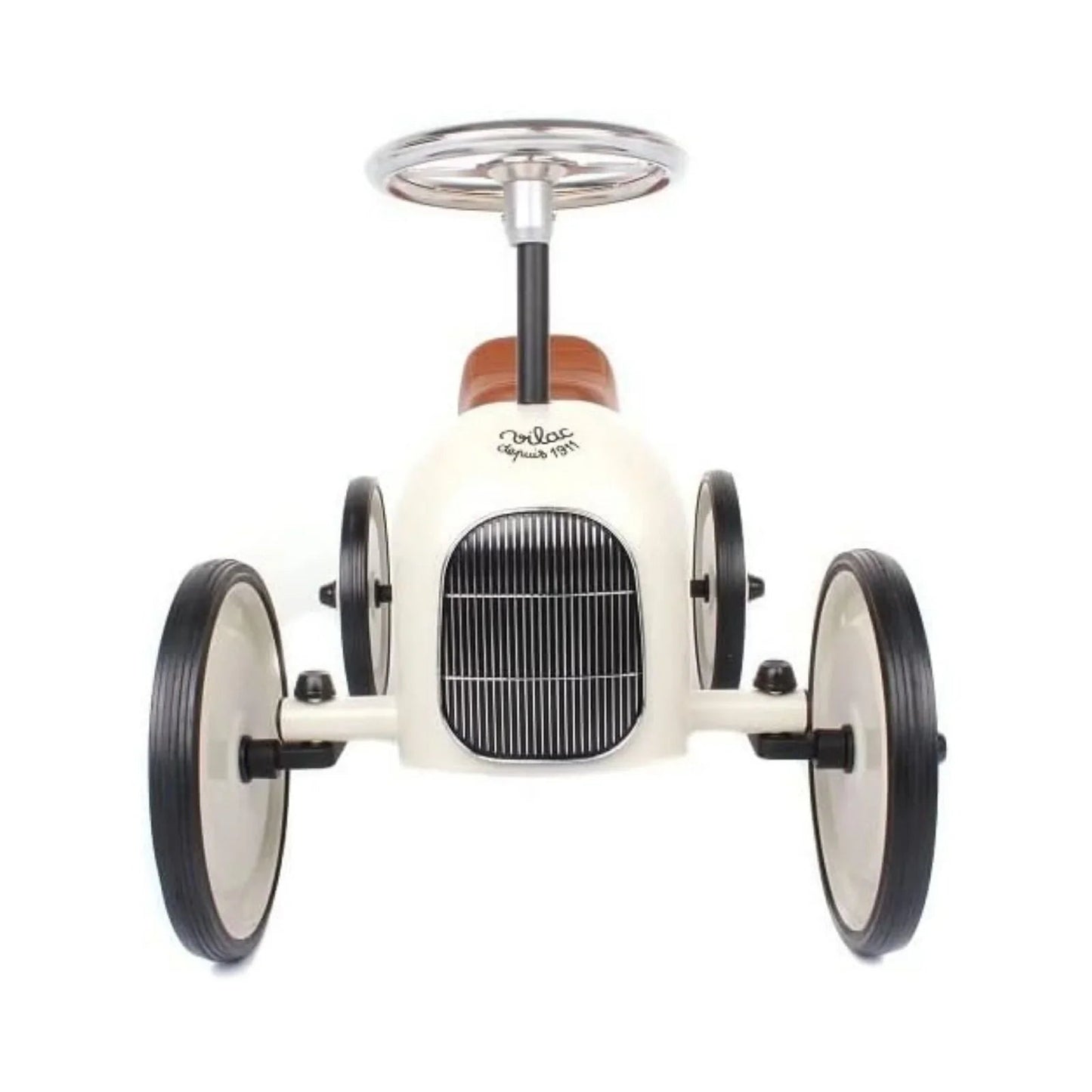 Vilac Ride On Metal Car Toy - Off White - mezetto ebebek ebebek