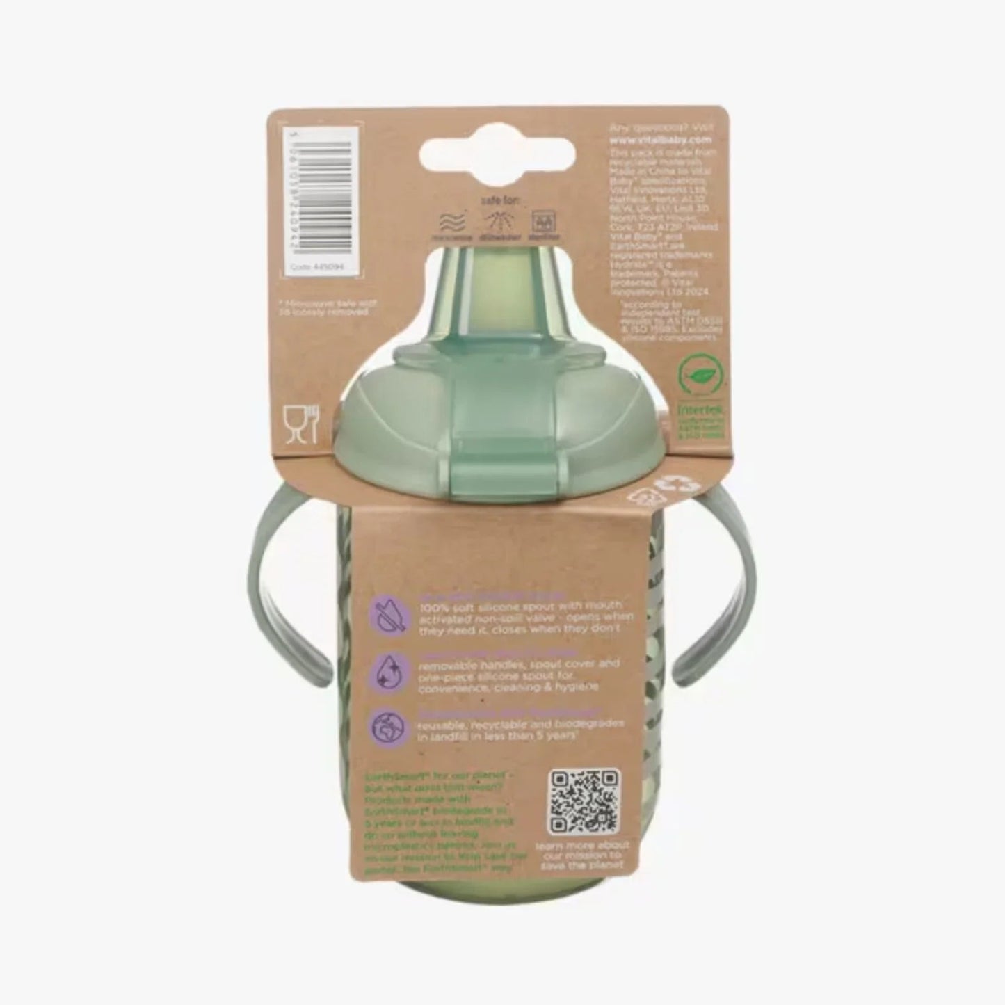Vital Baby Hydrate Easy Sipper Cup 350ml - Natural Moss - mezetto ebebek ebebek