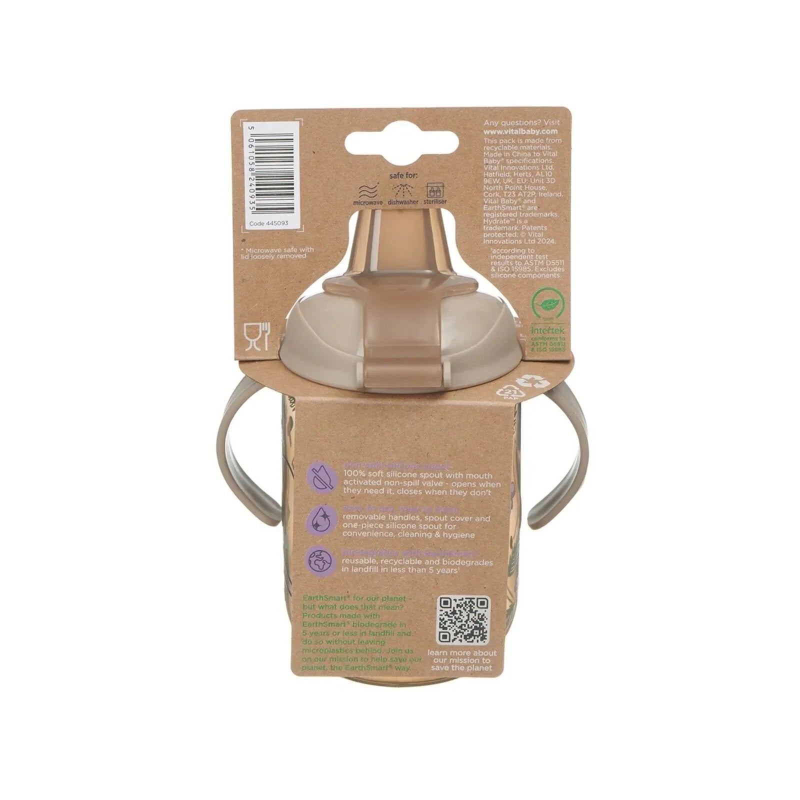 Vital Baby Hydrate Easy Sipper Cup 350ml - Natural Stone - mezetto ebebek ebebek
