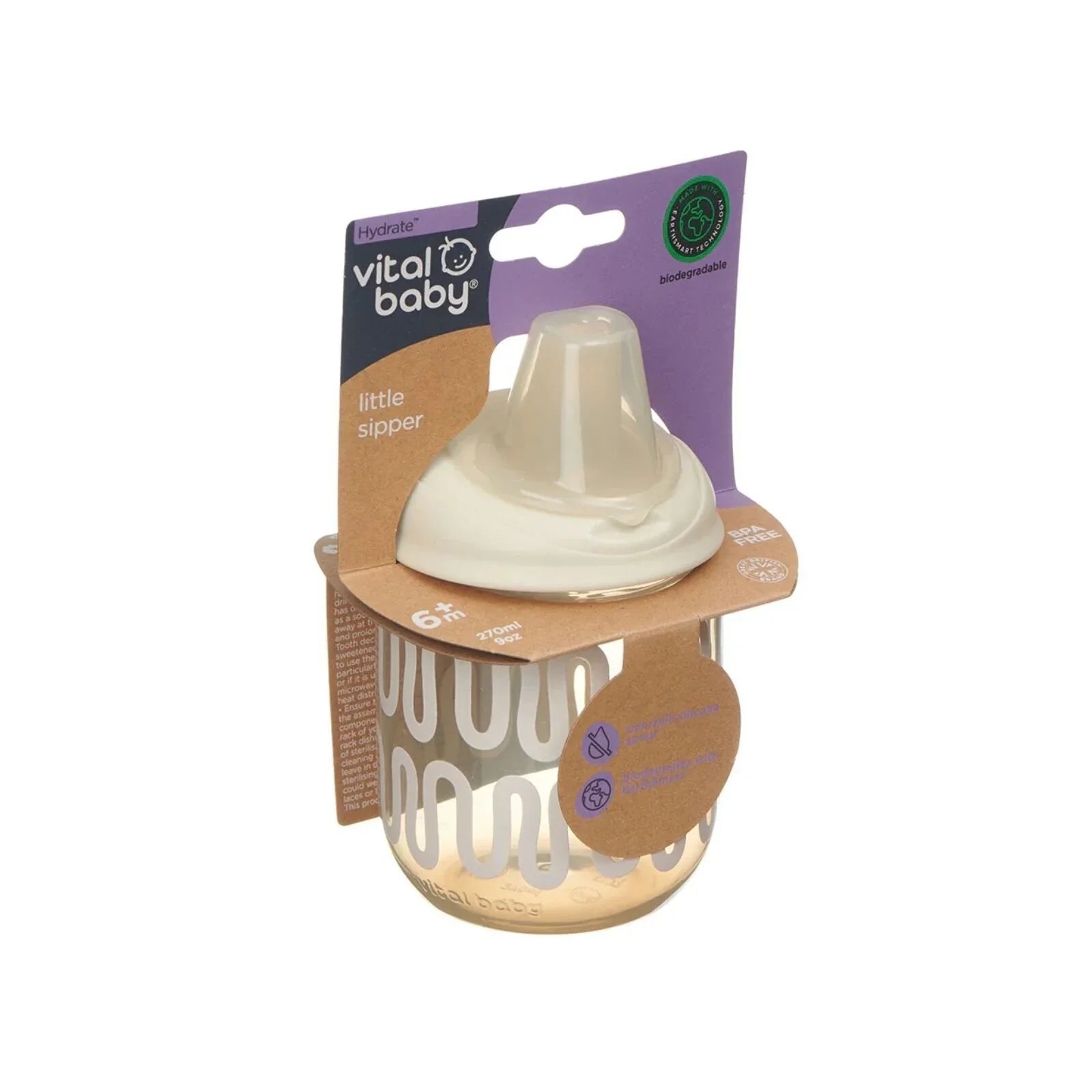 Vital Baby Hydrate Sipper Cup 270ml - Natural Oat - mezetto ebebek ebebek