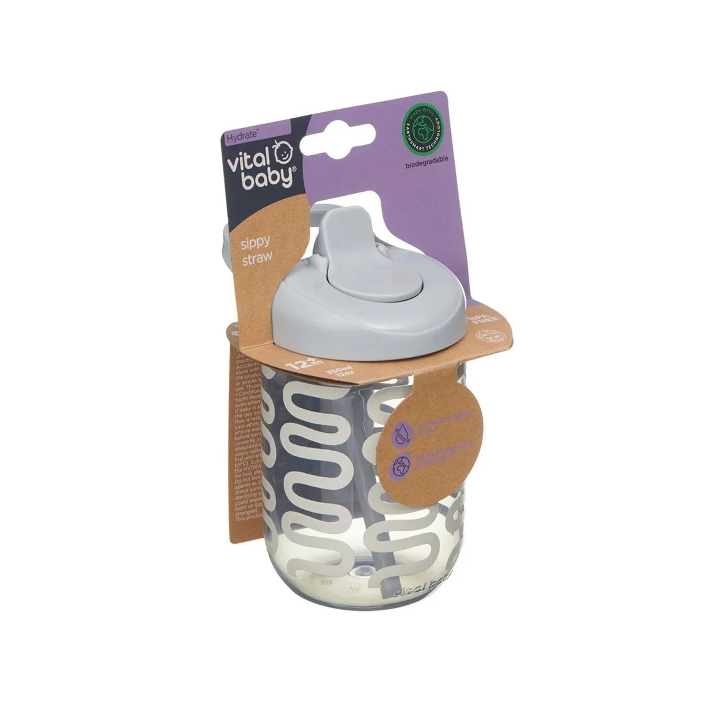 Vital Baby Hydrate Sippy Straw Cup 350ml - Natural Sky - mezetto ebebek ebebek