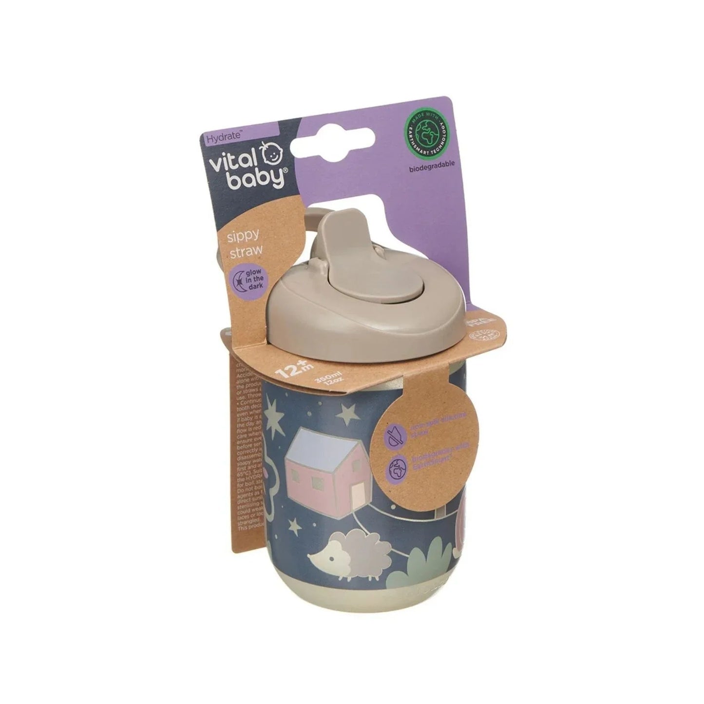 Vital Baby Hydrate Sippy Straw Cup 350ml - Woodland Glow - mezetto ebebek ebebek