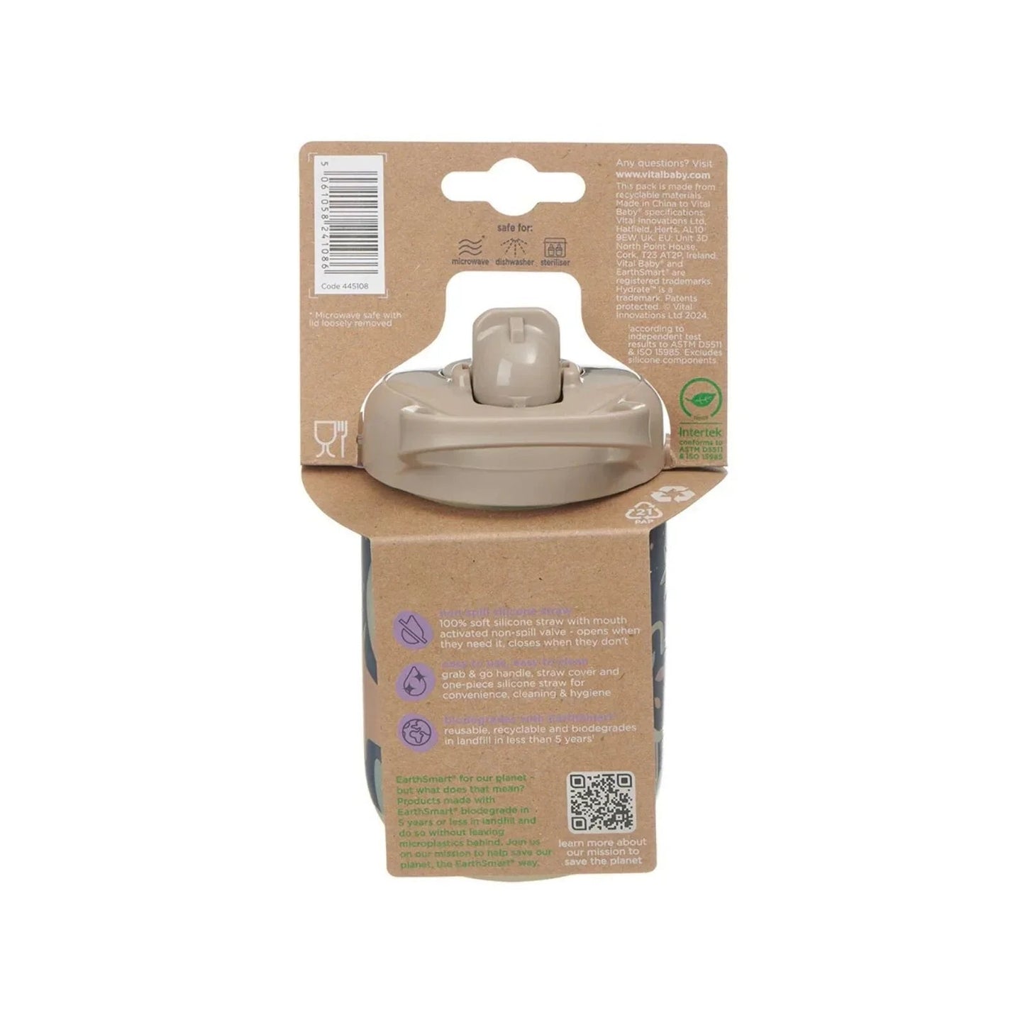 Vital Baby Hydrate Sippy Straw Cup 350ml - Woodland Glow - mezetto ebebek ebebek