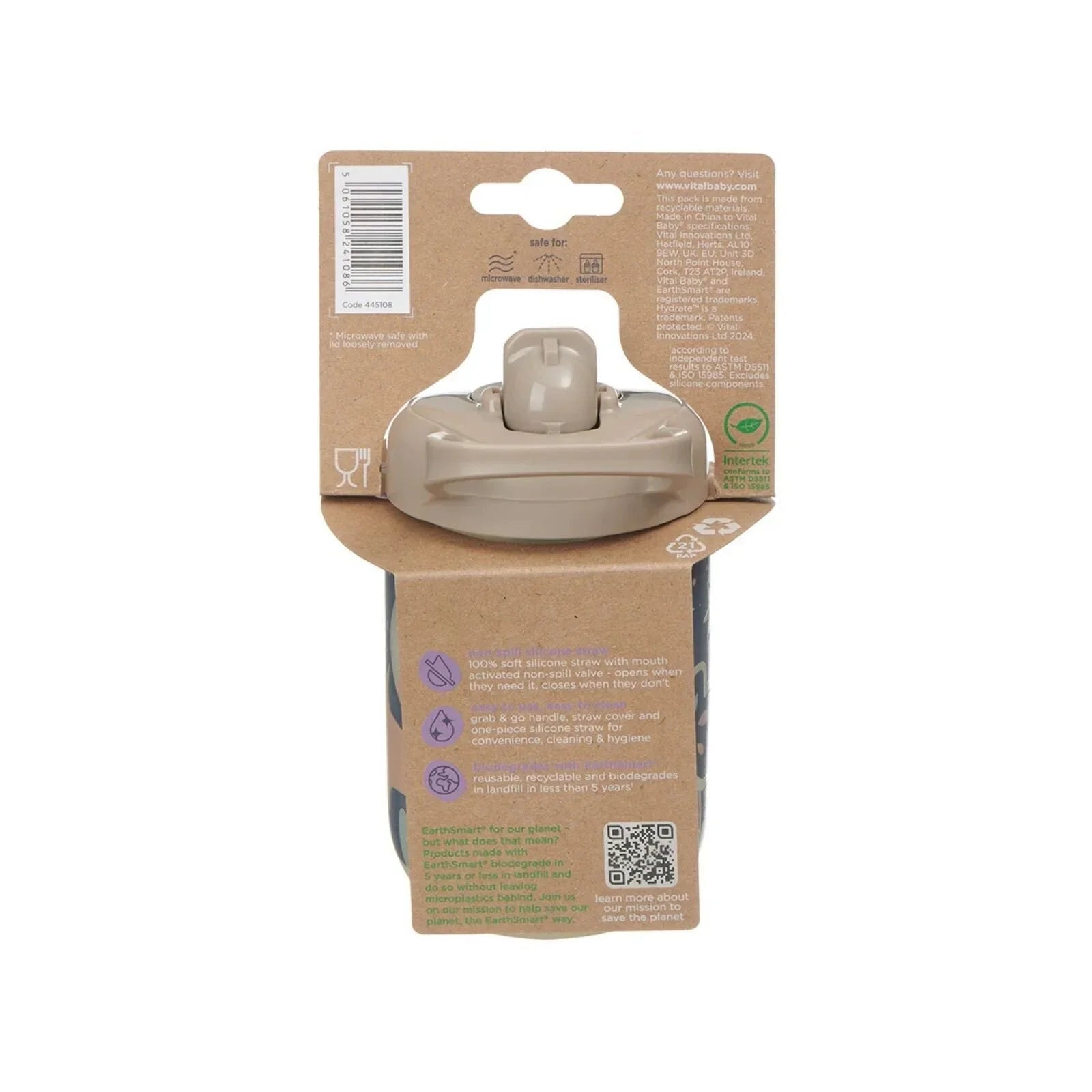 Vital Baby Hydrate Sippy Straw Cup 350ml - Woodland Glow - mezetto ebebek ebebek
