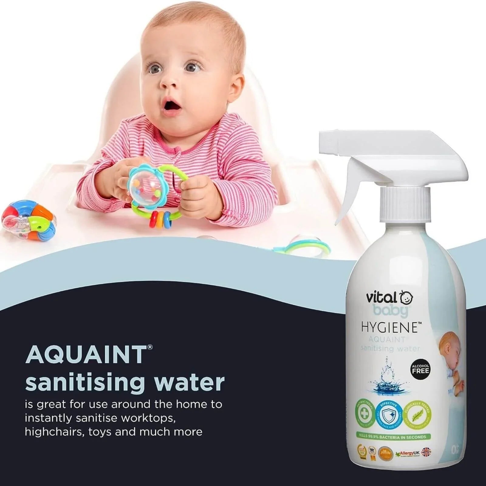 Vital Baby Hygiene Aquaint Cleansing Water 500ml - mezetto ebebek ebebek