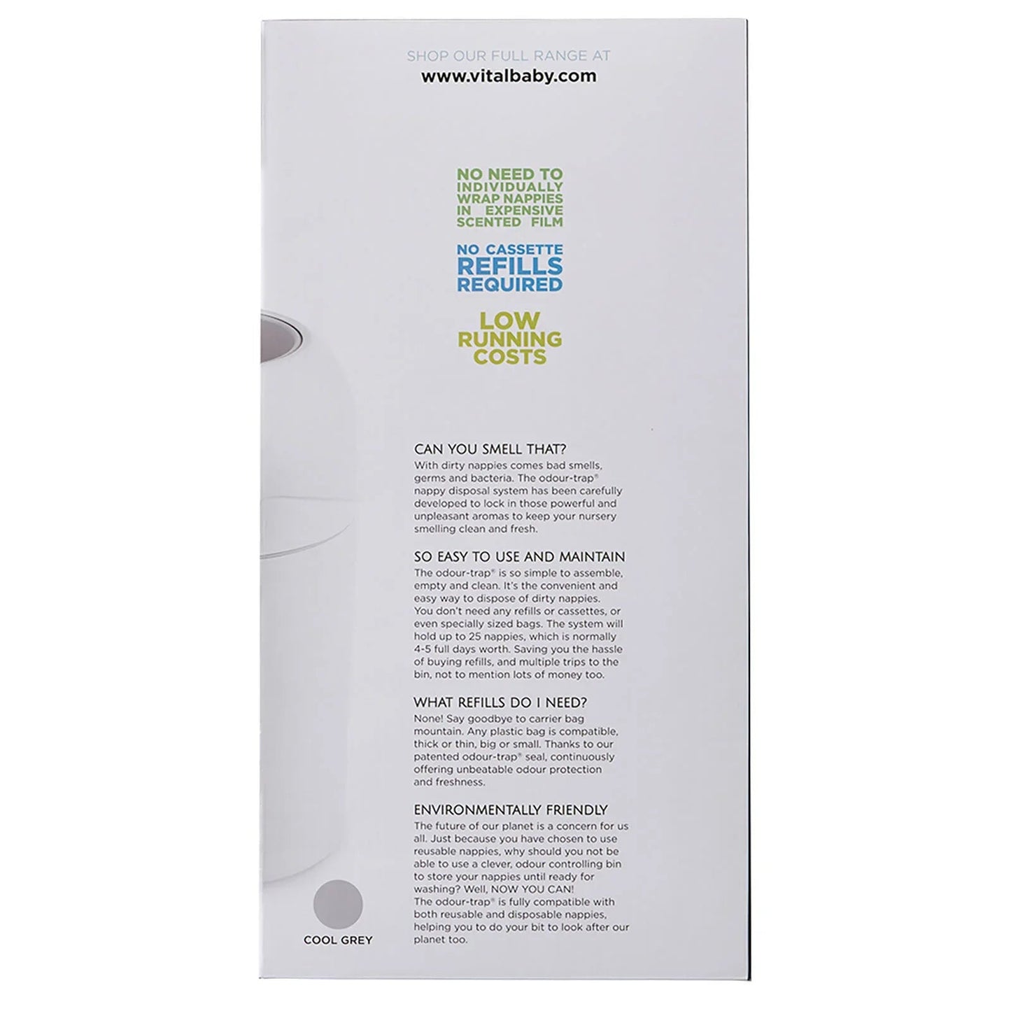 Vital Baby Hygiene Odour - Trap Nappy Disposal System - mezetto ebebek ebebek