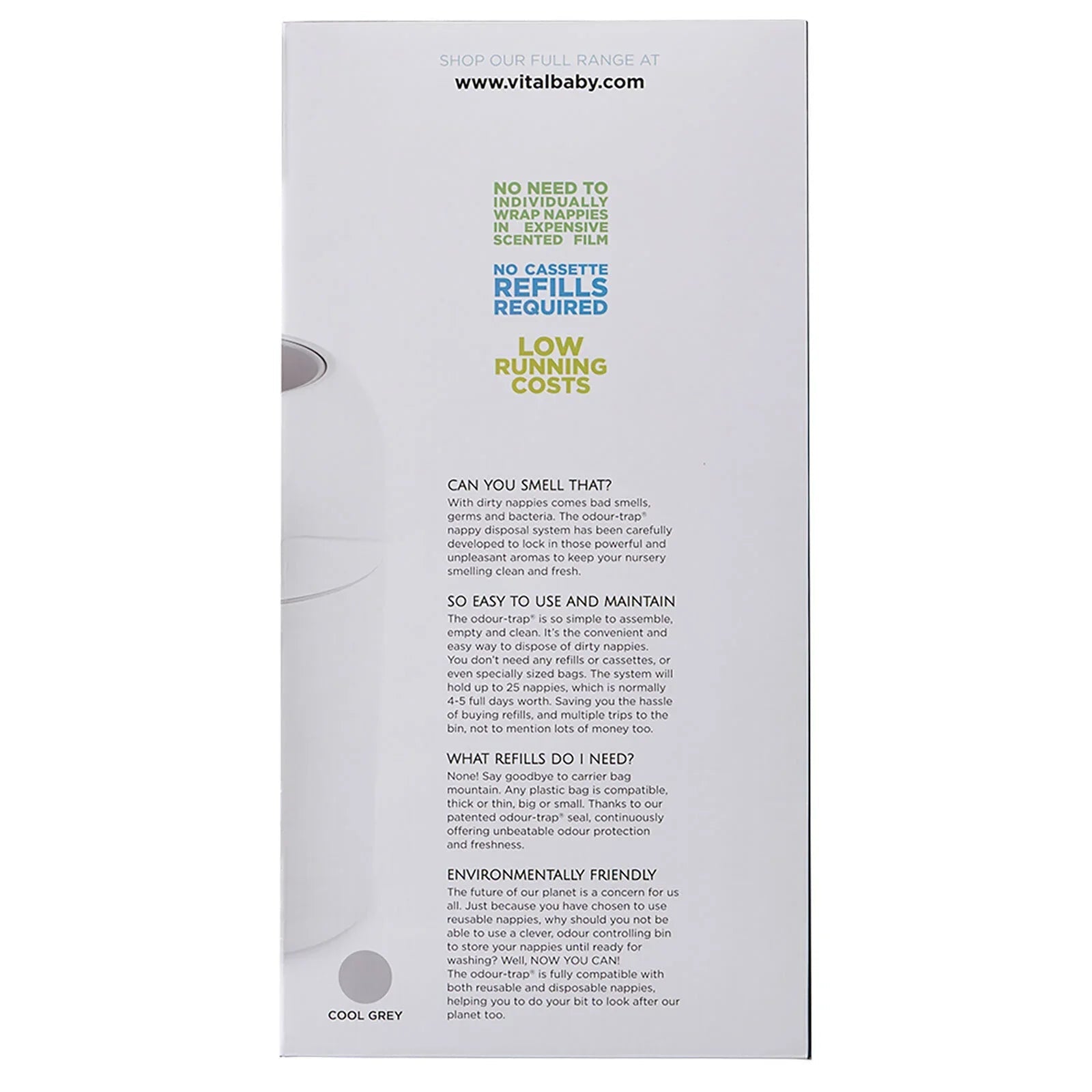 Vital Baby Hygiene Odour - Trap Nappy Disposal System - mezetto ebebek ebebek