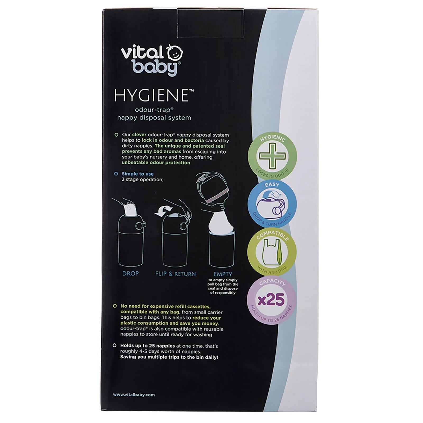 Vital Baby Hygiene Odour - Trap Nappy Disposal System - mezetto ebebek ebebek