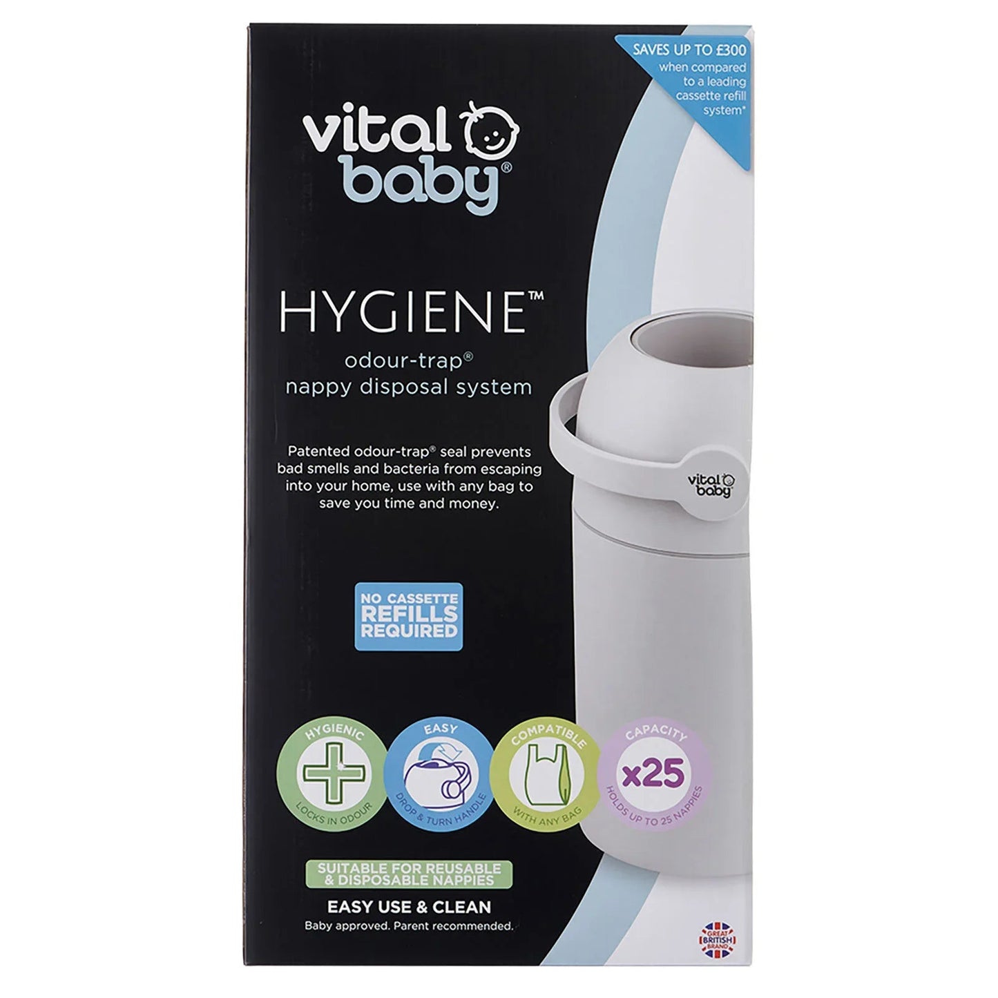 Vital Baby Hygiene Odour - Trap Nappy Disposal System - mezetto ebebek ebebek