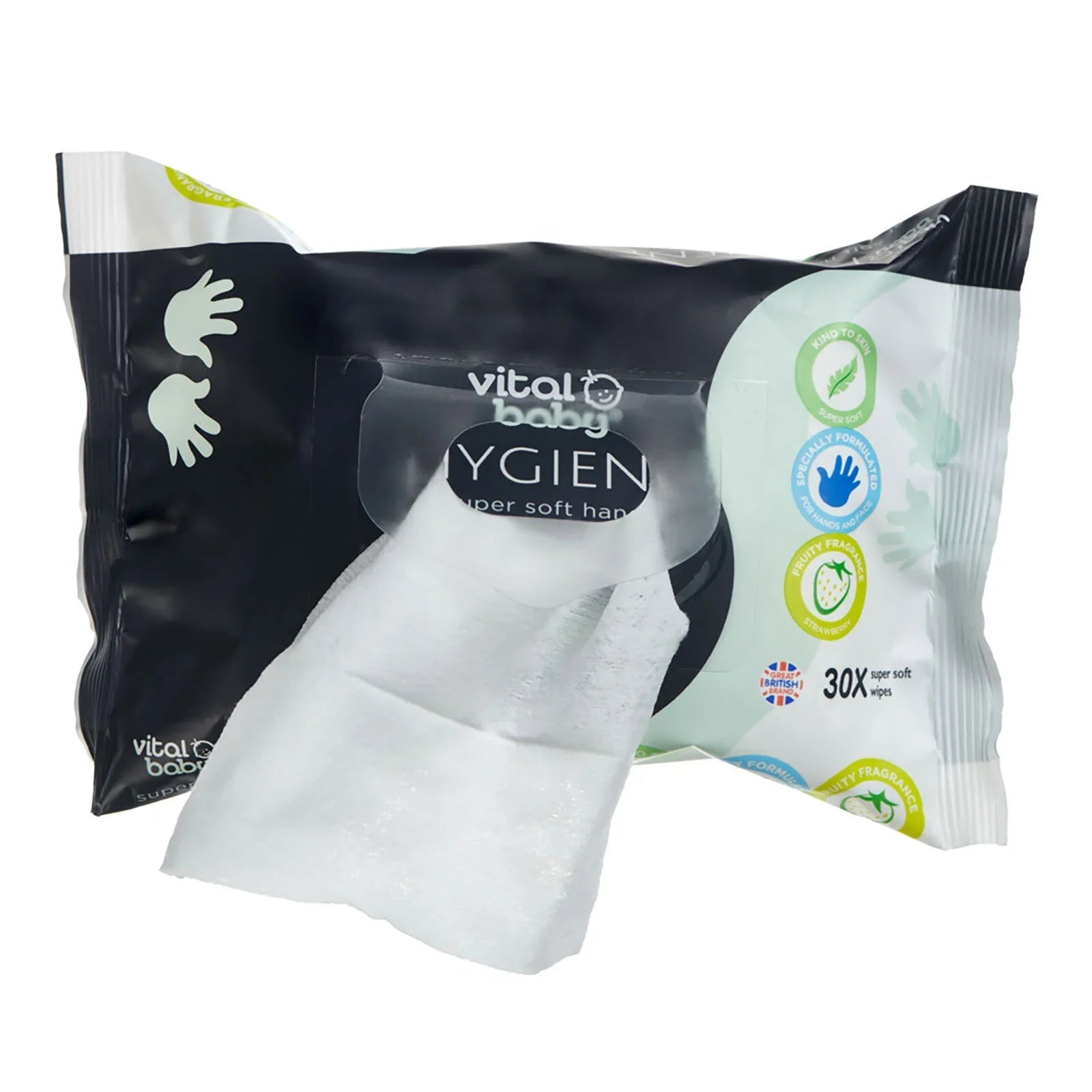 Vital Baby Hygiene Super Soft Hand & Face Wipes 30 pcs - mezetto ebebek ebebek