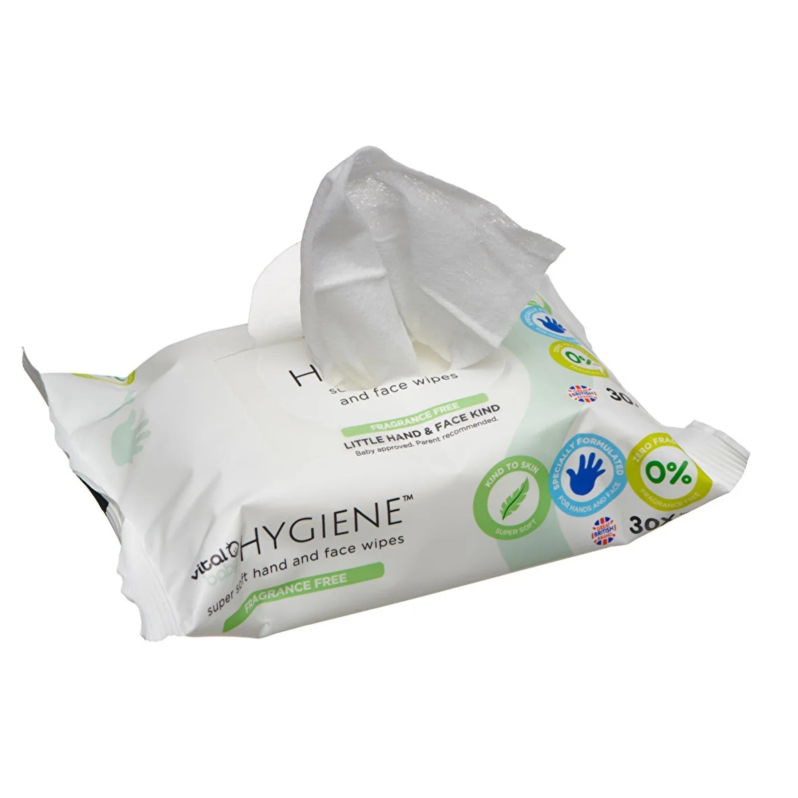 Vital Baby Hygiene Super Soft Hand & Face Wipes Fragrance Free 30 pcs - mezetto ebebek ebebek