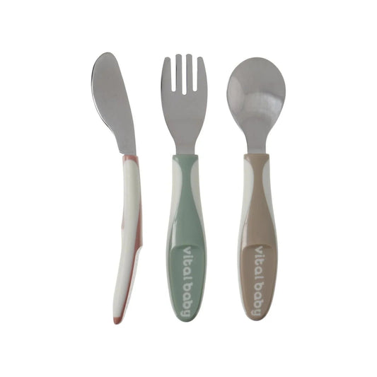 Vital Baby Nourish Big Kid Cutlery Pack of 3 - Natural - mezetto ebebek ebebek