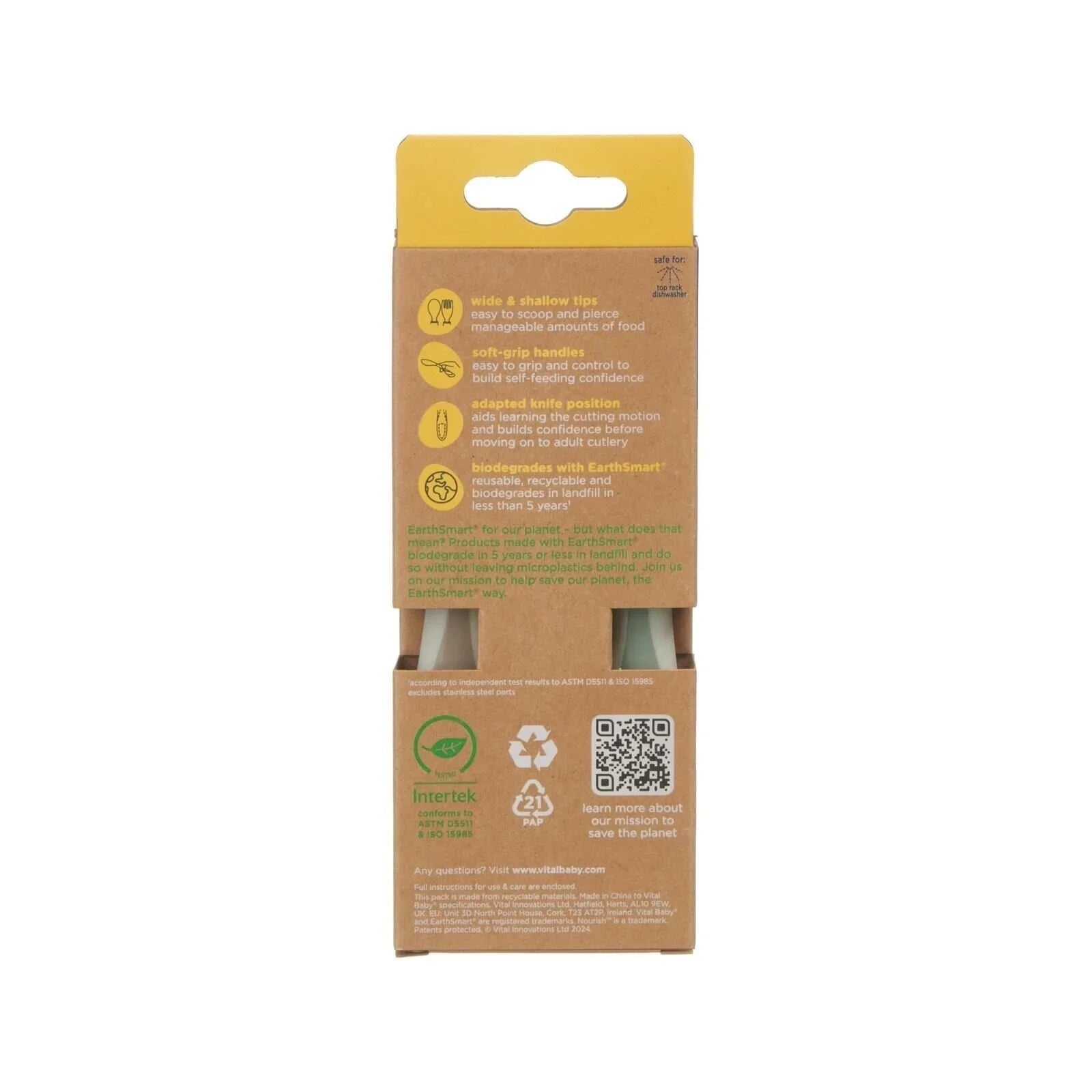 Vital Baby Nourish Big Kid Cutlery Pack of 3 - Natural - mezetto ebebek ebebek