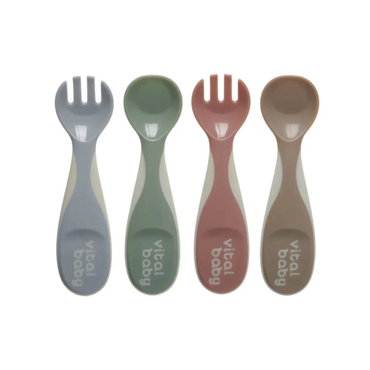 Vital Baby Nourish Chunky Cutlery Natural Pack of 4 - mezetto ebebek ebebek