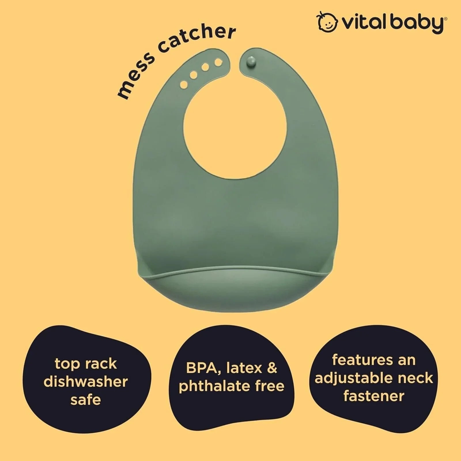 Vital Baby Nourish Mess Catcher - Natural Moss - mezetto ebebek ebebek