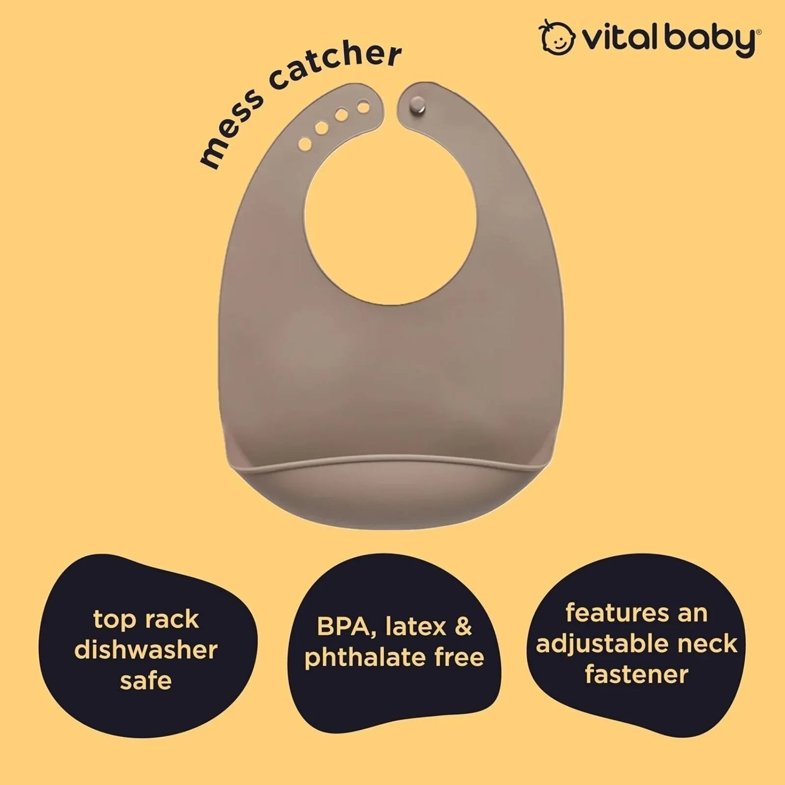 Vital Baby Nourish Mess Catcher - Natural Stone - mezetto ebebek ebebek