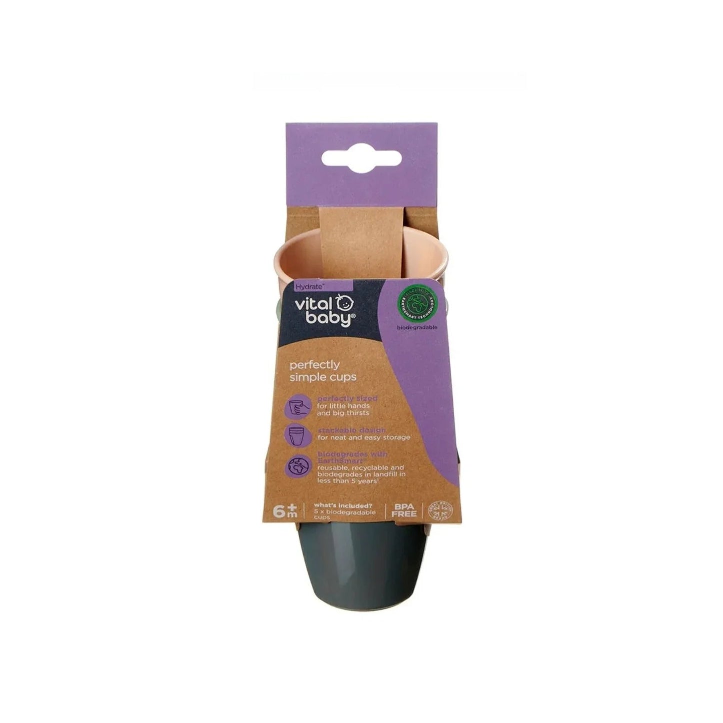 Vital Baby Nourish Perfectly Simple Cups Pack of 5 - mezetto ebebek ebebek
