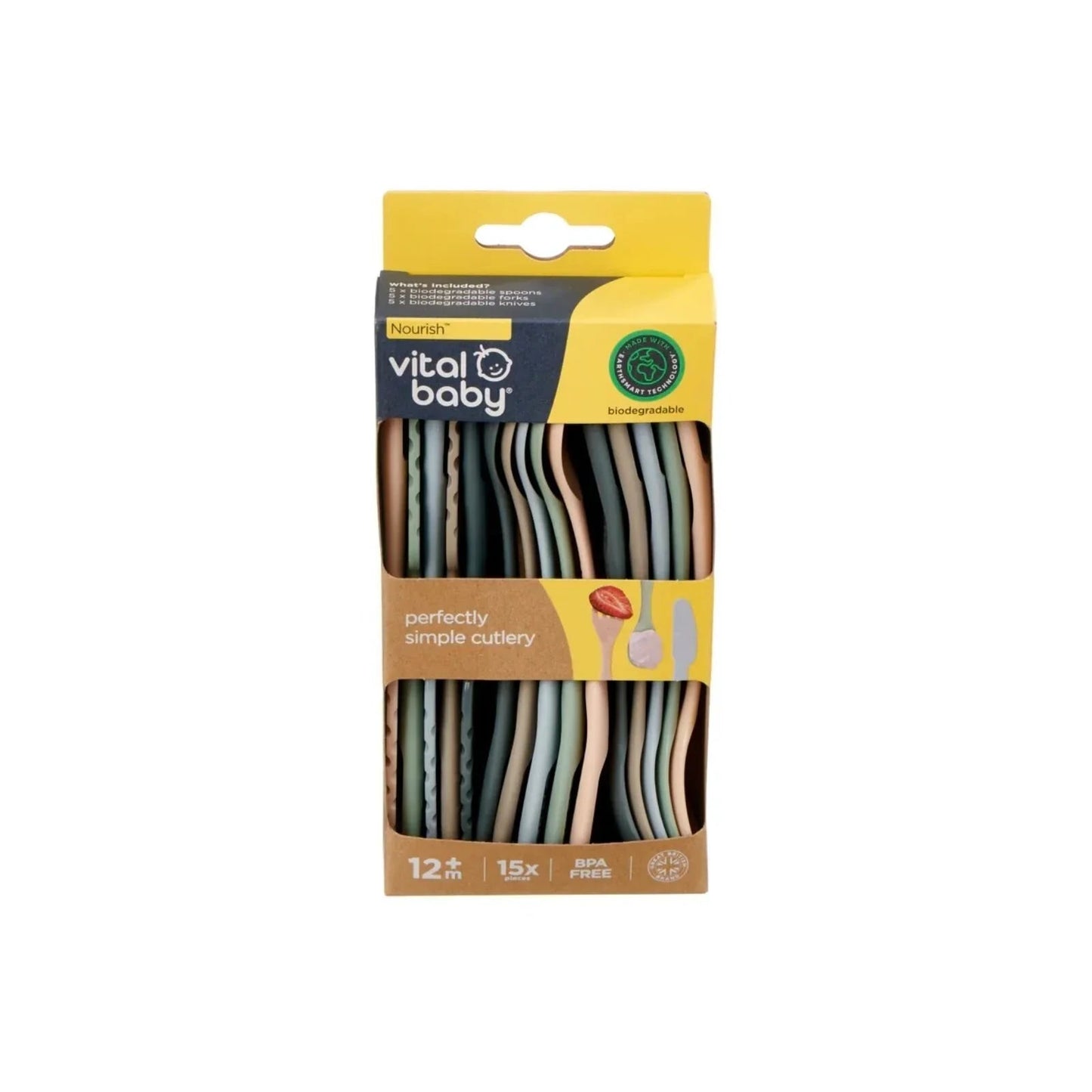 Vital Baby Nourish Perfectly Simple Cutlery Pack of 15 - mezetto ebebek ebebek