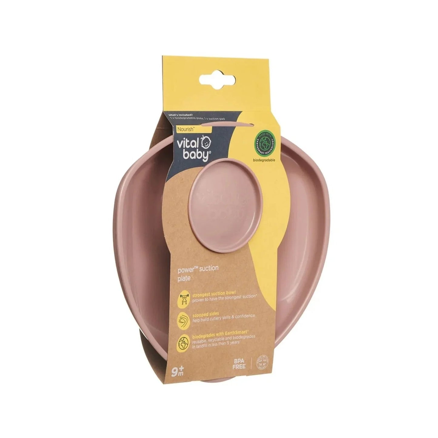 Vital Baby Nourish Power Suction Plate - Natural Berry - mezetto ebebek ebebek