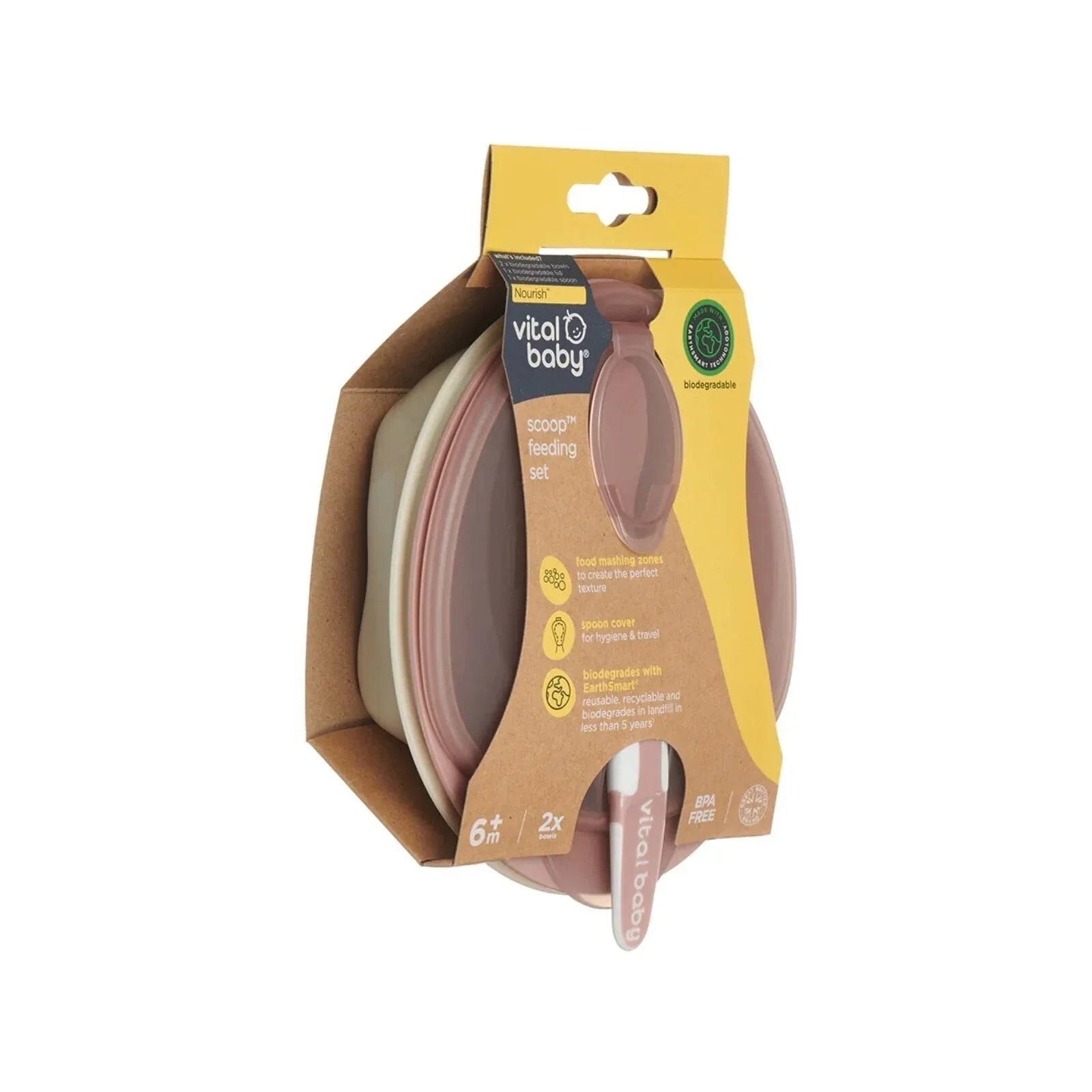 Vital Baby Nourish Scoop Feeding Set 2 pcs - Natural Berry - mezetto ebebek ebebek