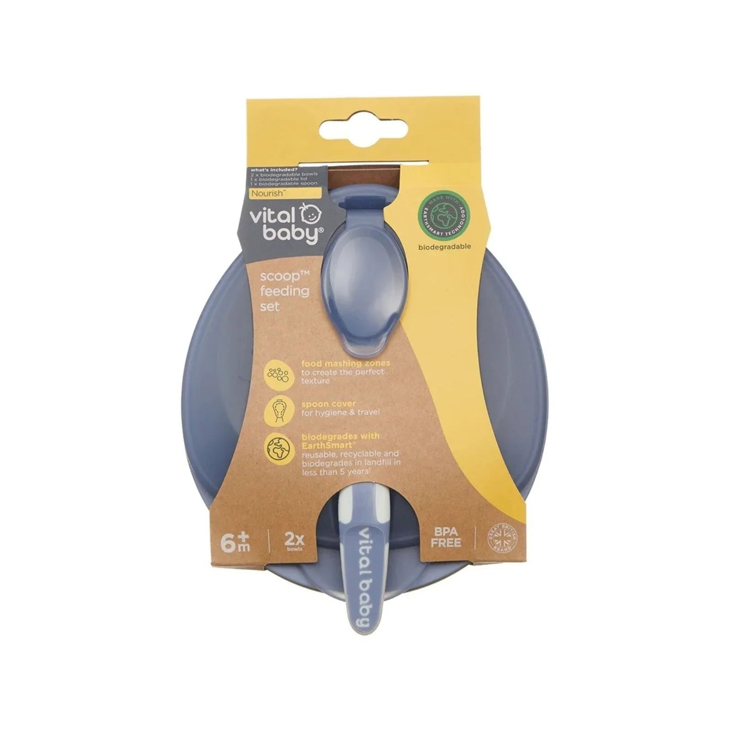Vital Baby Nourish Scoop Feeding Set 2 pcs - Natural Grape - mezetto ebebek ebebek