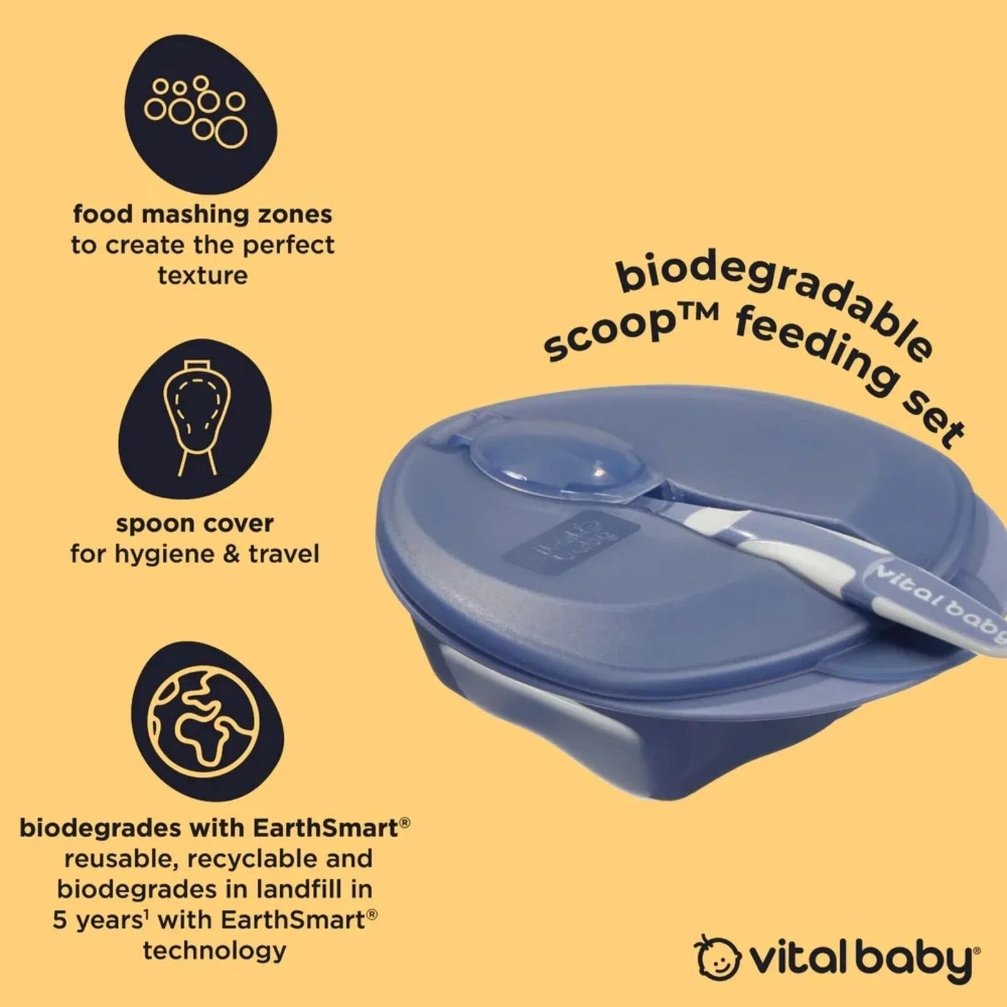 Vital Baby Nourish Scoop Feeding Set 2 pcs - Natural Grape - mezetto ebebek ebebek