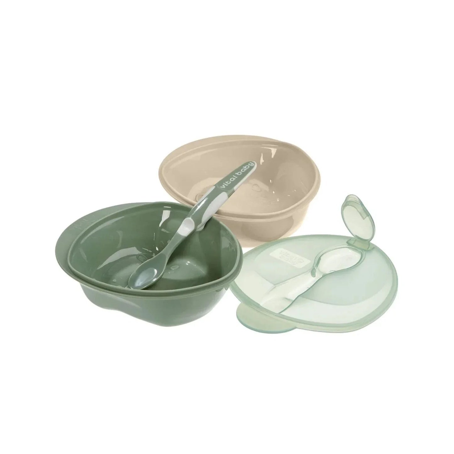 Vital Baby Nourish Scoop Feeding Set 2 pcs - Natural Moss - mezetto ebebek ebebek
