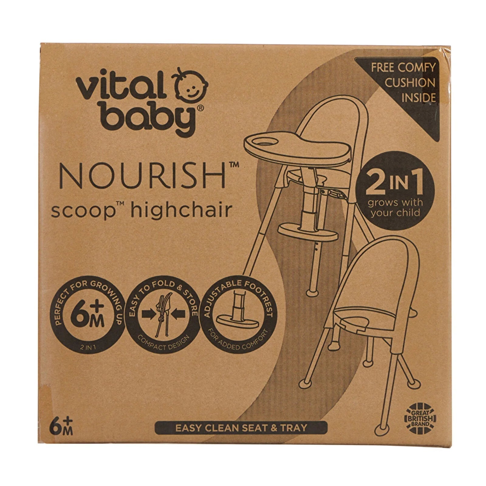 Vital Baby Nourish Scoop Highchair - mezetto ebebek ebebek