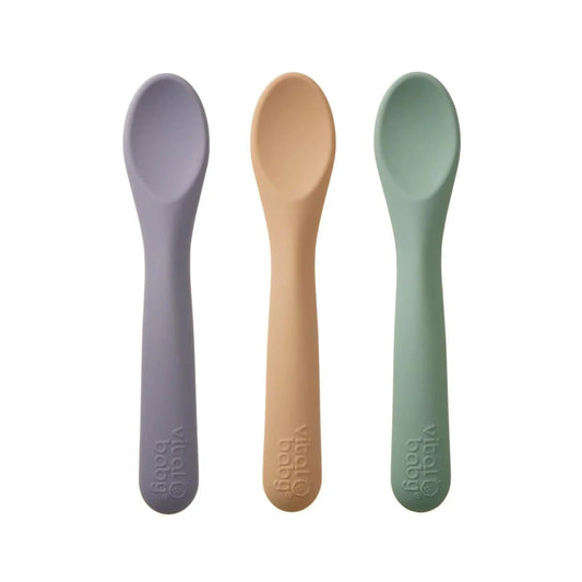 Vital Baby Nourish Silicone Spoons Pack of 3 - Pastel - mezetto ebebek ebebek