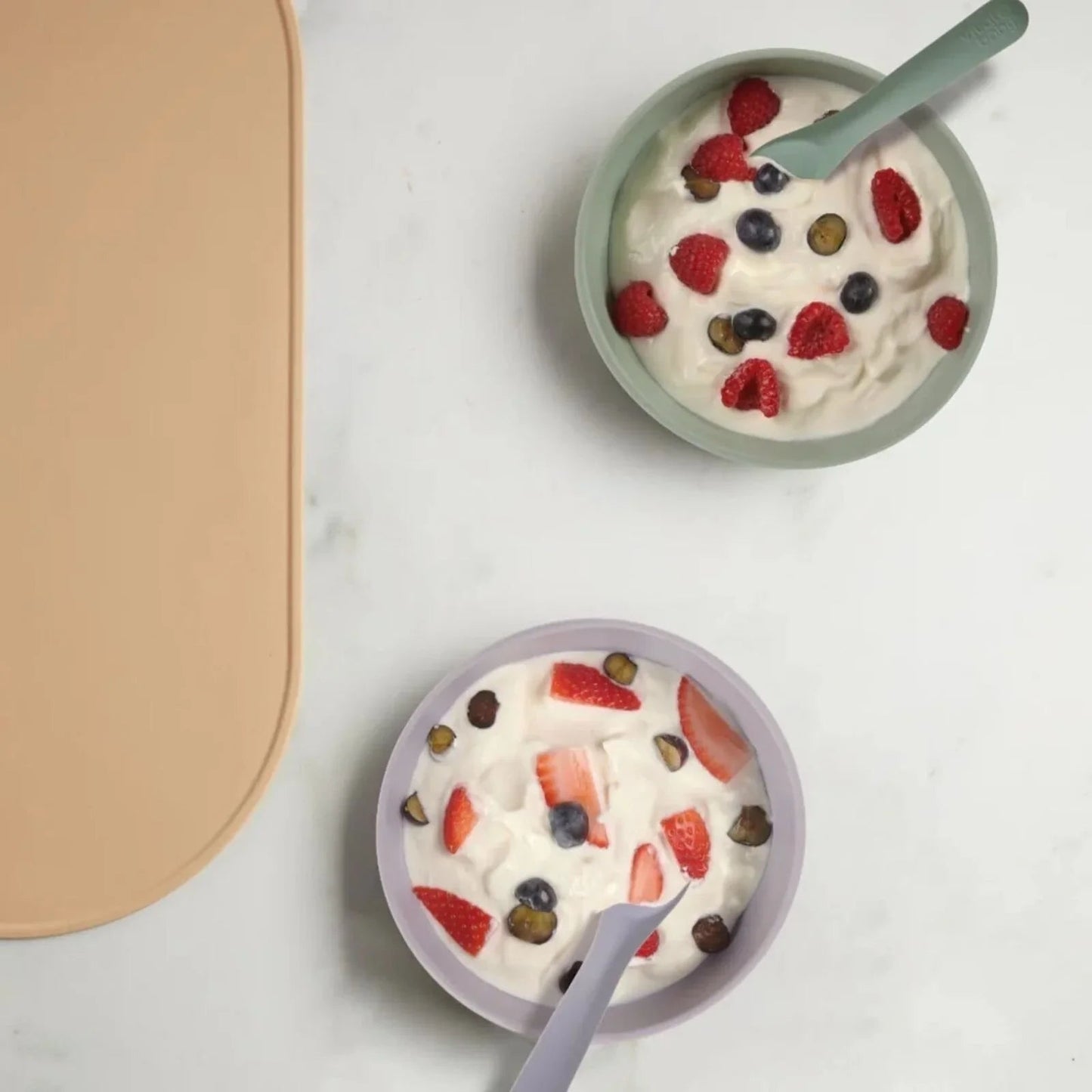 Vital Baby Nourish Silicone Suction Bowl Set - Dusky Mauve - mezetto ebebek ebebek