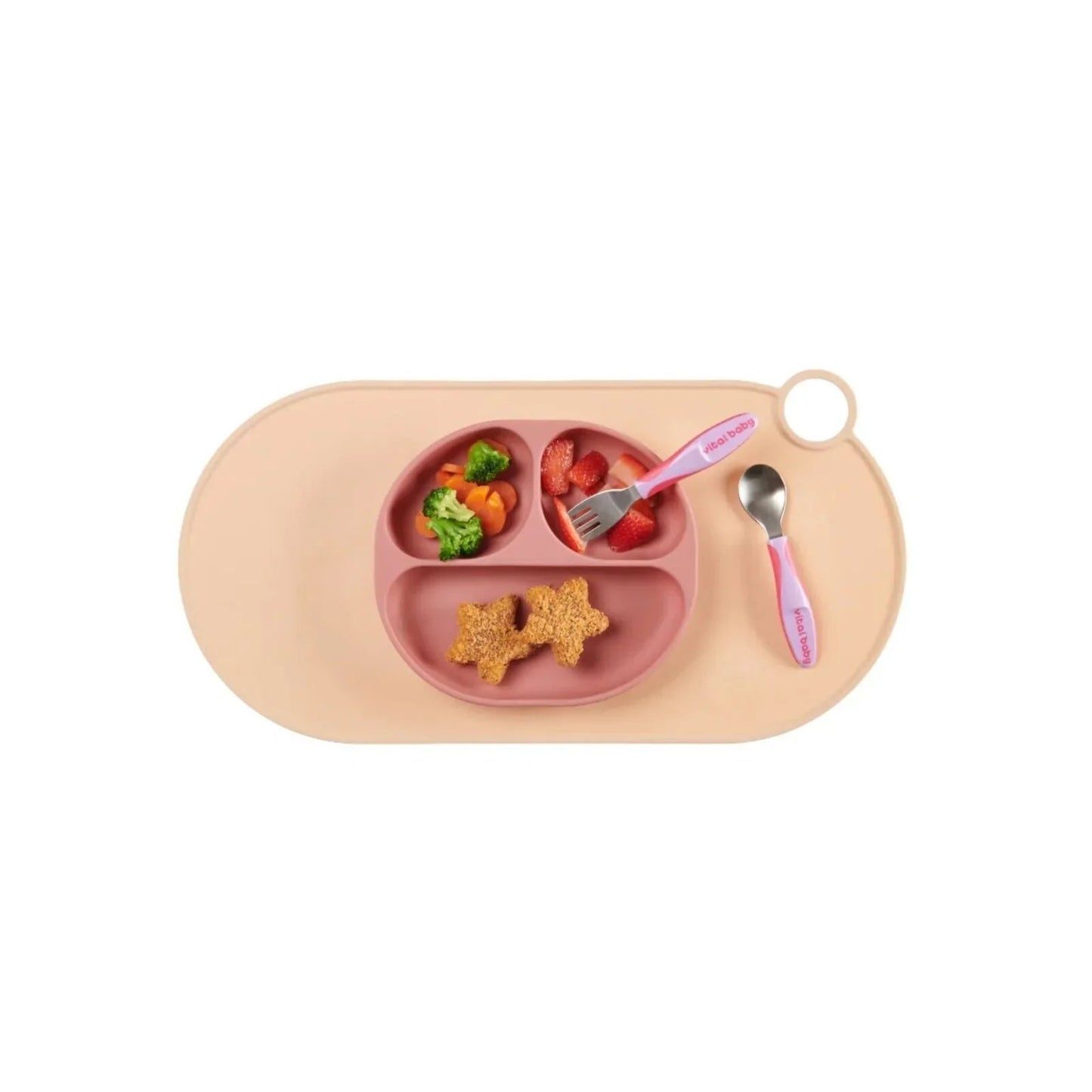 Vital Baby Nourish Silicone Suction Plate - Blush Raspberry - mezetto ebebek ebebek