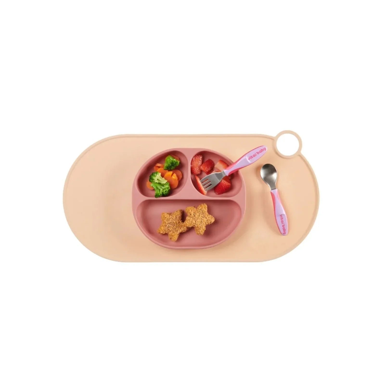 Vital Baby Nourish Silicone Suction Plate - Blush Raspberry - mezetto ebebek ebebek