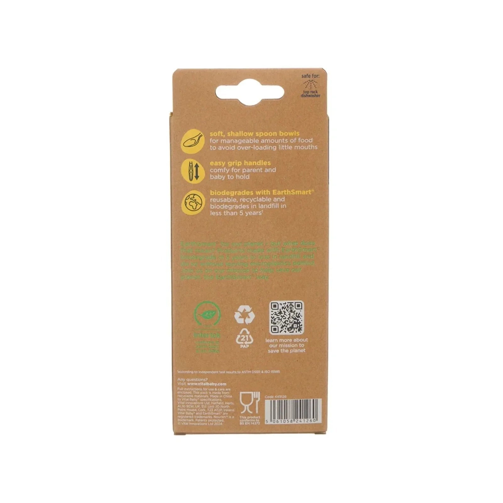 Vital Baby Nourish Start Weaning Spoons Natural Pack of 5 - mezetto ebebek ebebek