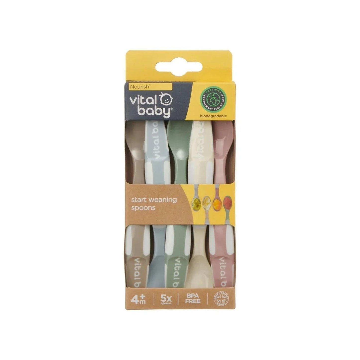 Vital Baby Nourish Start Weaning Spoons Natural Pack of 5 - mezetto ebebek ebebek