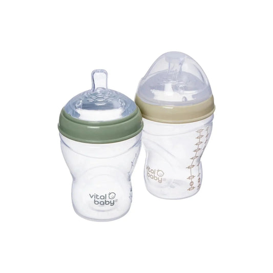 Vital Baby Nurture Breast Like Bottle 240ml Pack of 2 - mezetto ebebek ebebek