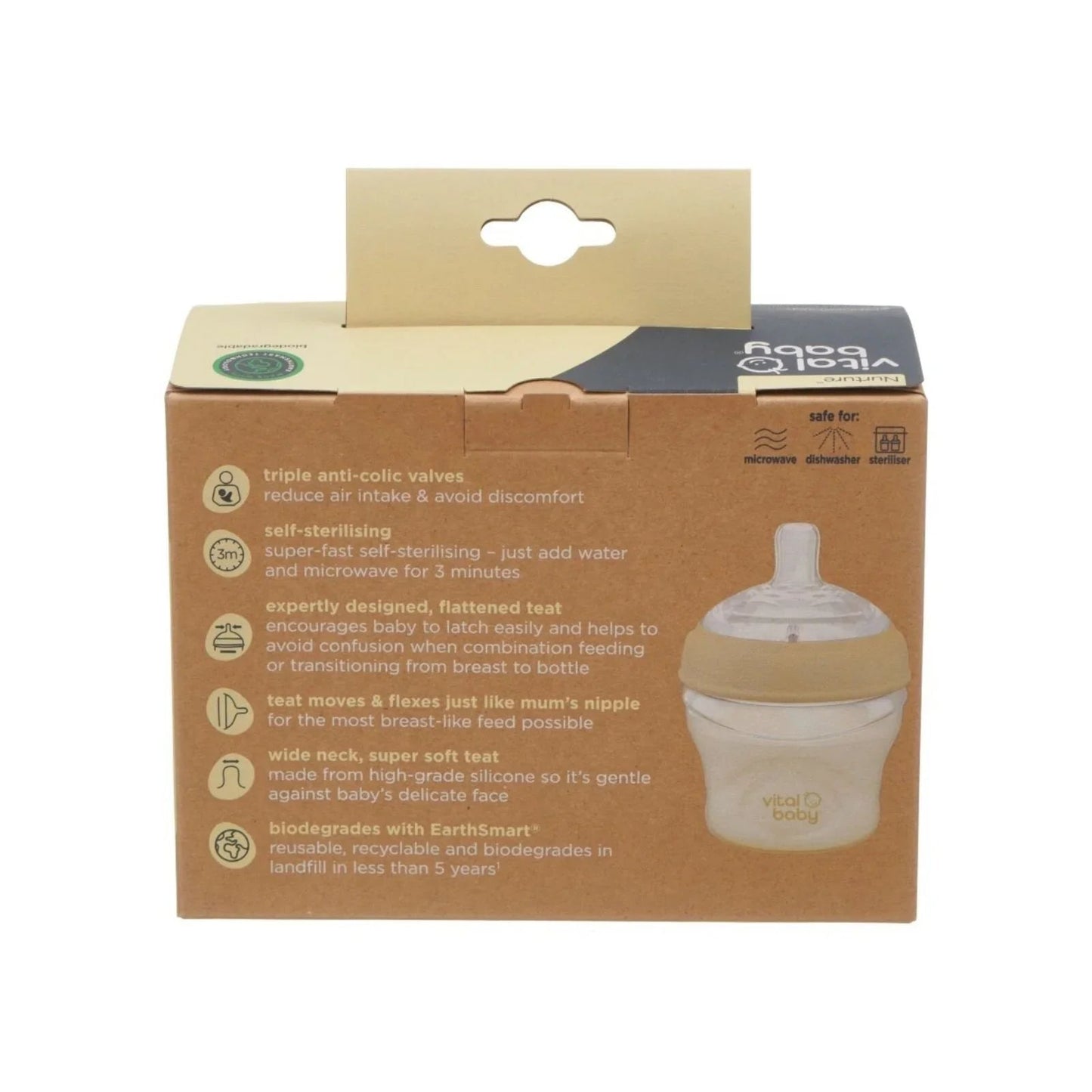 Vital Baby Nurture Breast Like Feeding Bottle 150ml Pack of 2 - mezetto ebebek ebebek