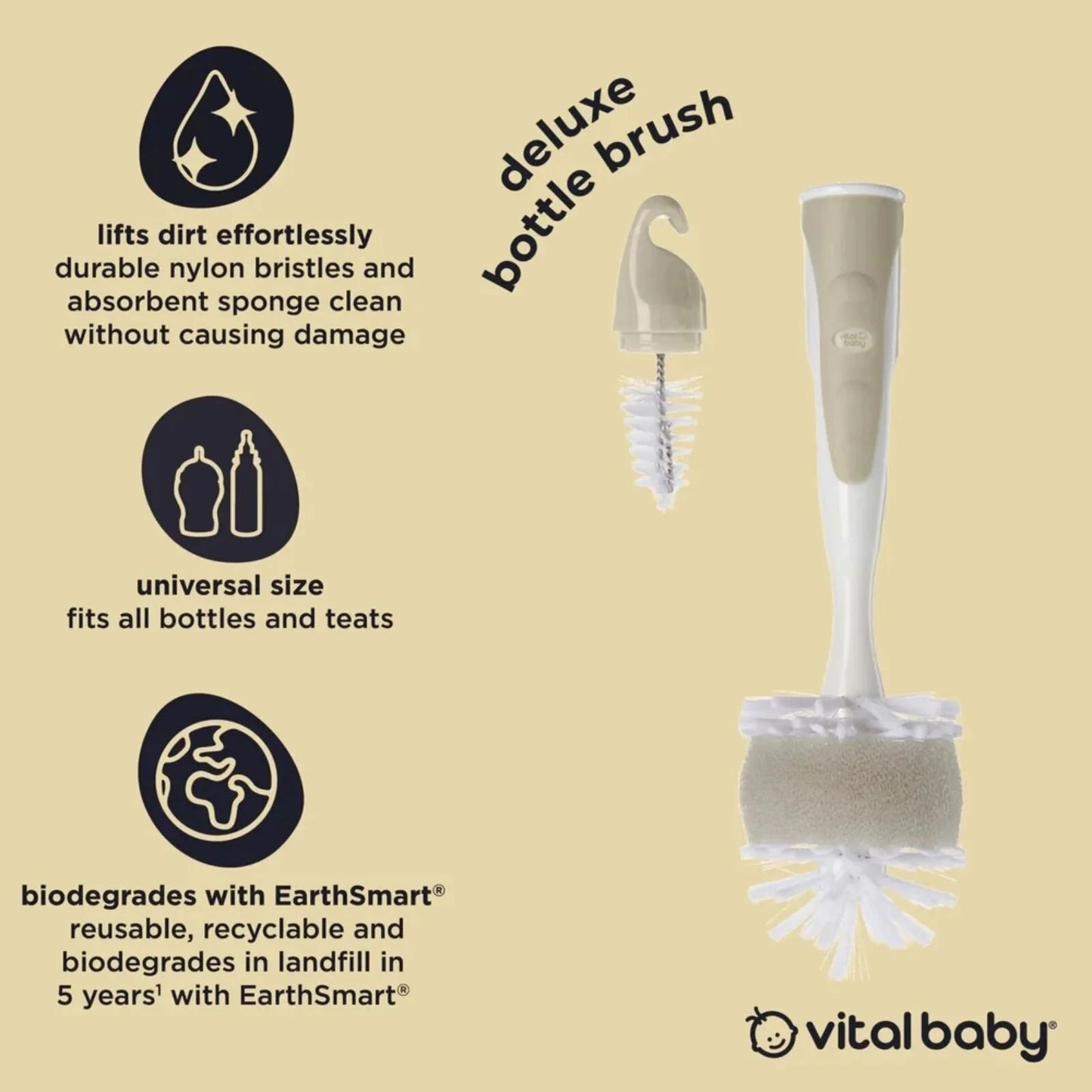 Vital Baby Nurture Deluxe Baby Bottle Brush - mezetto ebebek ebebek