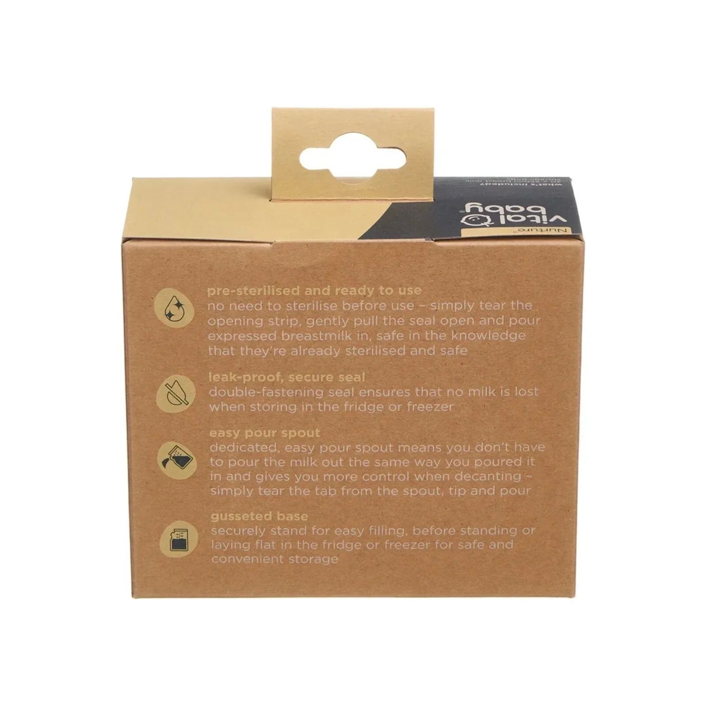 Vital Baby Nurture Easy Pour Breast Milk Storage Bags 30 pcs - mezetto ebebek ebebek