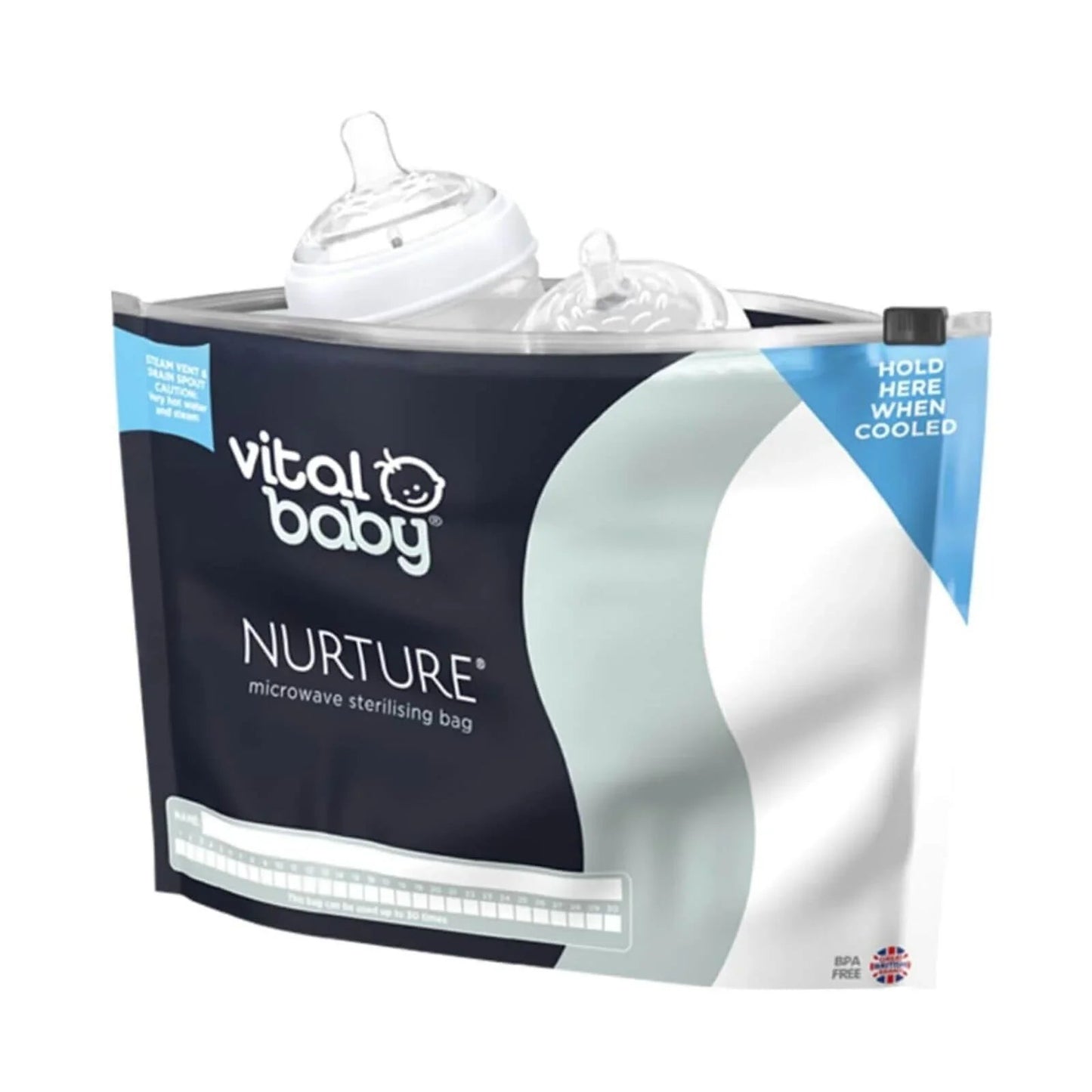 Vital Baby Nurture Microwave Sterilising Bags 5 pcs - mezetto ebebek ebebek