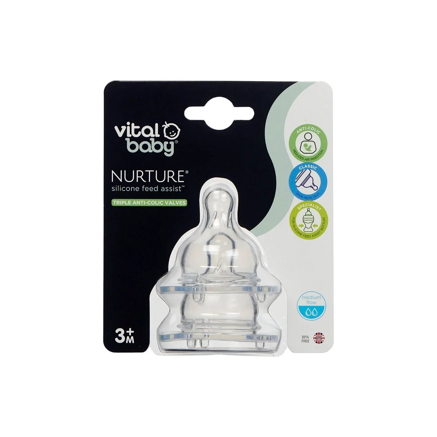 Vital Baby Nurture Silicone Teats Medium Flow - mezetto ebebek ebebek