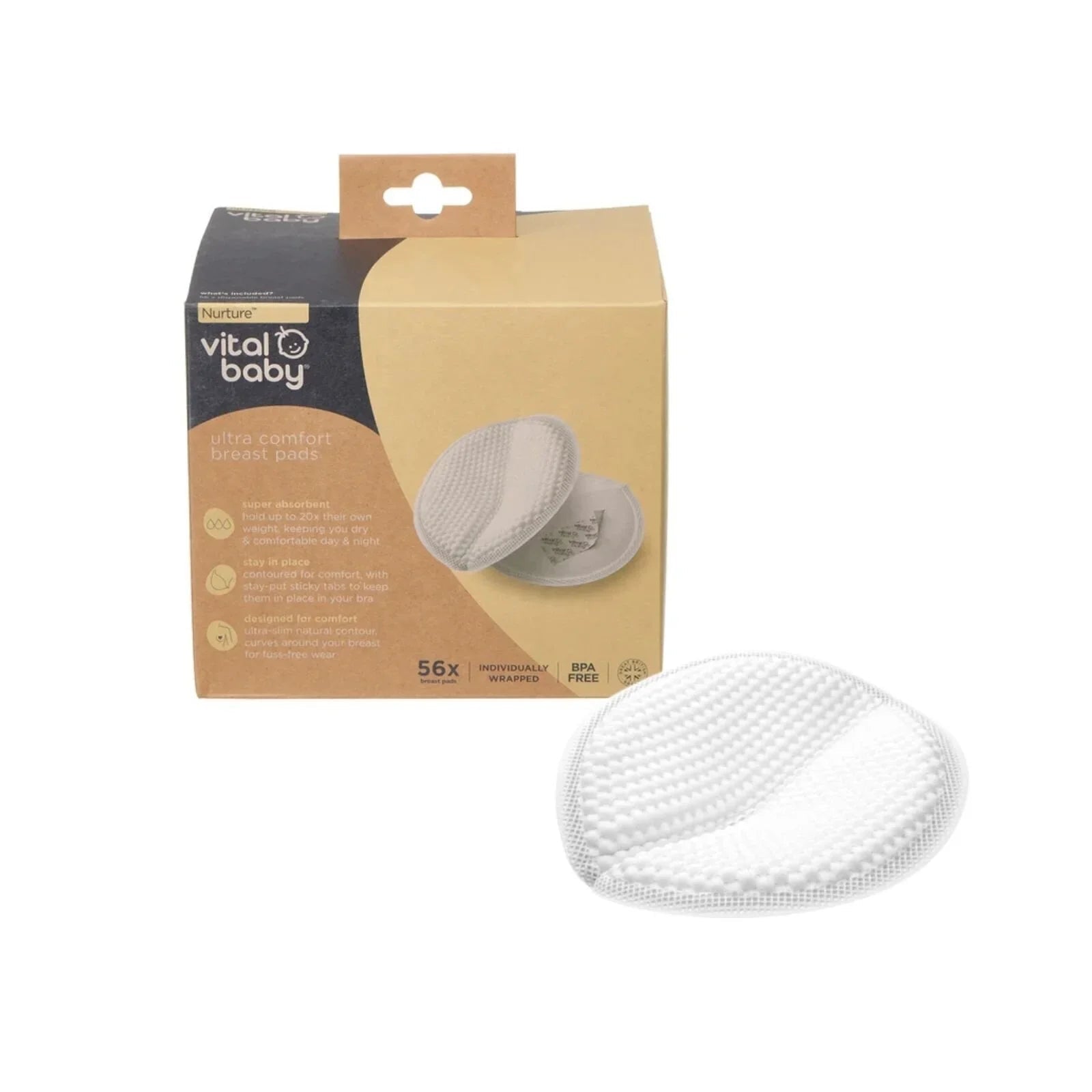 Vital Baby Nurture Ultra Comfort Breast Pads 56 pcs - mezetto ebebek ebebek